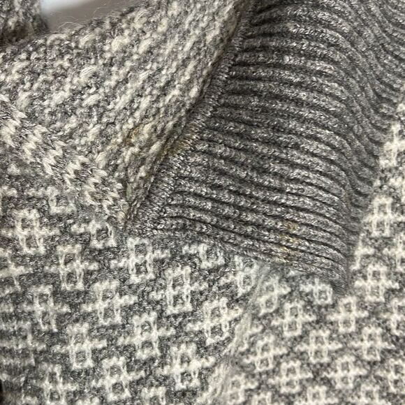 LOFT Women's Geometric Long Sleeves Shawl Lapel Open Front Cardigan Gray Medium - Picture 3 of 7